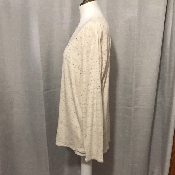 pure jill by j jill-Cotton LongSleeve Tee-Sz M-Beige/Gray - Picture 5 of 13